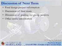 Next Term's Project ENAE 483/788D