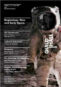 Opera Triple Bill 2020 Programme