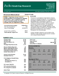 Small-Cap Research 312-265-9466 Gzeng@Zacks.Com