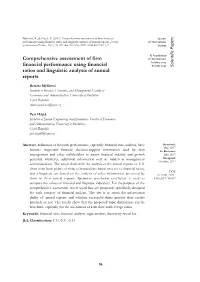 Comprehensive Assessment of Firm Financial Performance Using Financial Ratios and Linguistic Analysis of Annual Reports