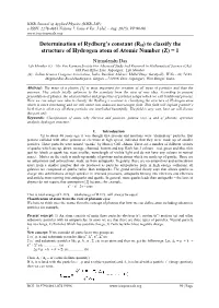 Determination of Rydberg's Constant (RH) to Classify the Structure Of