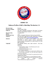 DGIWG 124 Defence Profile of OGC's Web Map Tile Service
