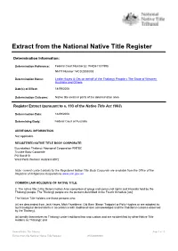 Extract from the National Native Title Register