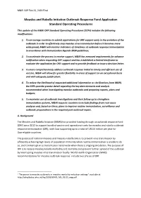 Measles and Rubella Initiative Outbreak Response Fund Application Standard Operating Procedures