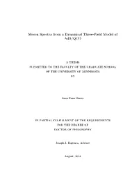 Meson Spectra from a Dynamical Three-Field Model of Ads/QCD