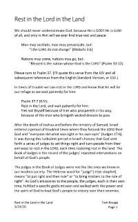 Rest in the Lord in the Land