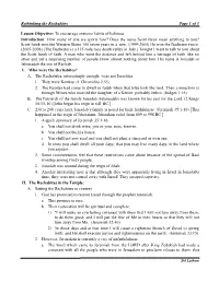 Rethinking the Rechabites Page 1 of 3 Lesson Objective: to Encourage