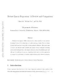Robust Linear Regression: a Review and Comparison Arxiv:1404.6274