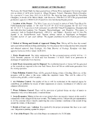 BRIEF SUMMARY of the PROJECT the Lessee, Sri Murali Majhi Has