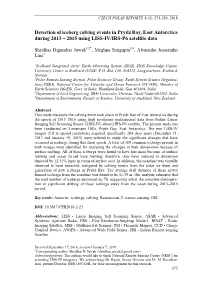 Detection of Iceberg Calving Events in Prydz Bay, East Antarctica During 2013 – 2015 Using LISS-IV/IRS-P6 Satellite Data