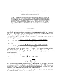 Elliptic Curves, Random Matrices and Orbital Integrals