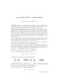 POLYA SEMINAR WEEK 2: NUMBER THEORY K. Soundararajan And
