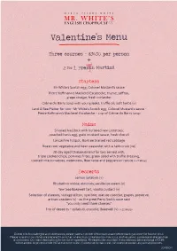 Valentine's Menu