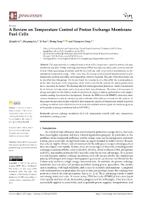 A Review on Temperature Control of Proton Exchange Membrane Fuel Cells