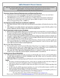 Asi's Priority Policy Issues