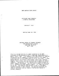 Efficiency Wage Theories: a Partial Evaluation