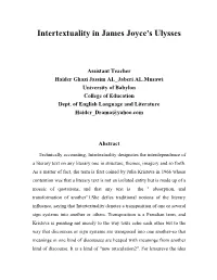 Intertextuality in James Joyce's Ulysses