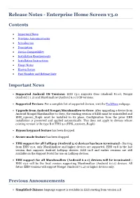 Release Notes - Enterprise Home Screen V3.0