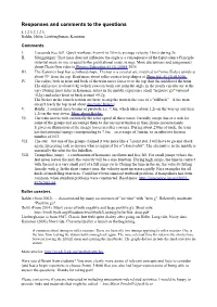 Responses and Comments to the Questions X 1 2 X 2 1 2 X Balder, Helix, Lisebergbanan, Kanonen