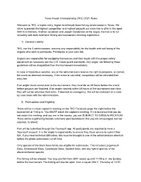 Texas Kayak Championship (TKC) 2021 Rules