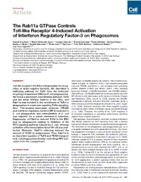 The Rab11a Gtpase Controls Toll-Like Receptor 4-Induced Activation of Interferon Regulatory Factor-3 on Phagosomes