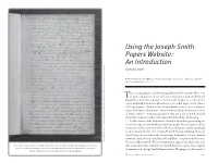Using the Joseph Smith Papers Website: an Introduction