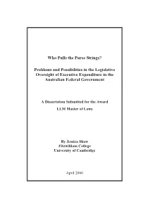 Who Pulls the Purse Strings? Problems and Possibilities in The