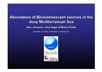 WP5 and WP9 to Perform Pelagic Bioluminescence Profile Surveys at Each Site