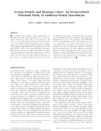 An Event-Related Potential Study of Auditory–Visual Synesthesia