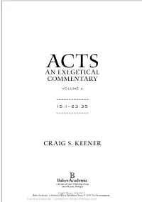 An Exegetical Commentary Craig S. Keener