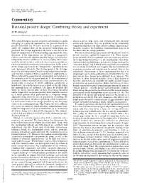 Commentary Rational Protein Design: Combining Theory and Experiment