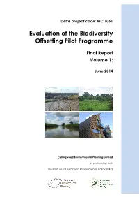 Evaluation of the Biodiversity Offsetting Pilot