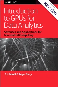 Introduction to Gpus for Data Analytics Advances and Applications for Accelerated Computing