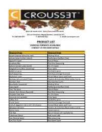 Product List Various Formats Available Contact Us for More Details