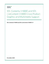 SDL Contenta S1000D and SDL Livecontent S1000D Cross-Product Graphics and Multimedia Support