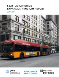 Seattle Rapidride Expansion Program Report June 2017