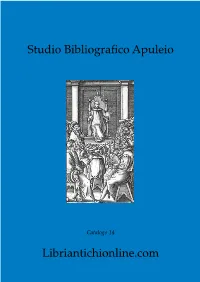 Studio Bibliografico Apuleio Libriantichionline.Com