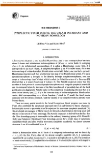 Symplectic Fixed Points, the Calabi Novikov Homology