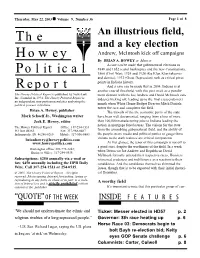 The Howey Political Report Is Published by Newslink Ment Element with the Joe Andrew and David Mcintosh Can- Inc