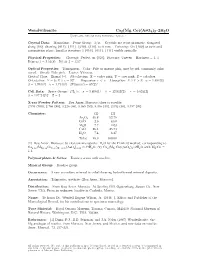 Wendwilsonite Ca2(Mg, Co)(Aso4)2 • 2H2O C 2001-2005 Mineral Data Publishing, Version 1