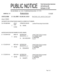 Broadcast Actions 12/14/2005