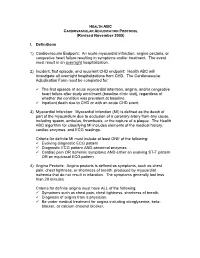 CARDIOVASCULAR ADJUDICATION PROTOCOL (Revised November 2005)