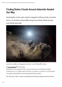 Finding Debris Clouds Around Asteroids Headed Our Way