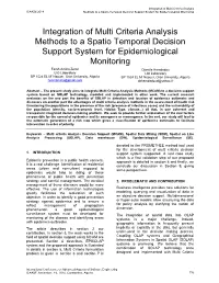 Integration of Multi Criteria Analysis Methods to a Spatio Temporal Decision Support System for Epidemiological Monitoring