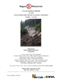 Project Number: 2015-041 NI 43-101 TECHNICAL REPORT on THE