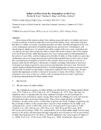 Sulfur on Mars from the Atmosphere to the Core Heather B