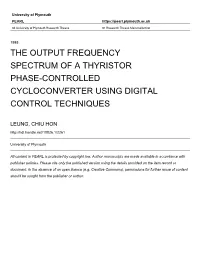 The Output Frequency Spectrum of a Thyristor Phase-Controlled Cycloconverter Using Digital Control Techniques