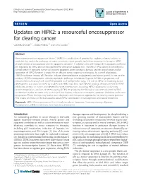 Updates on HIPK2: a Resourceful Oncosuppressor for Clearing Cancer Gabriella D’Orazi1,2*, Cinzia Rinaldo2,3 and Silvia Soddu2*