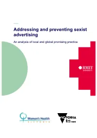 Addressing and Preventing Sexist Advertising an Analysis of Local And