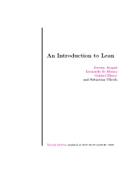 An Introduction to Lean